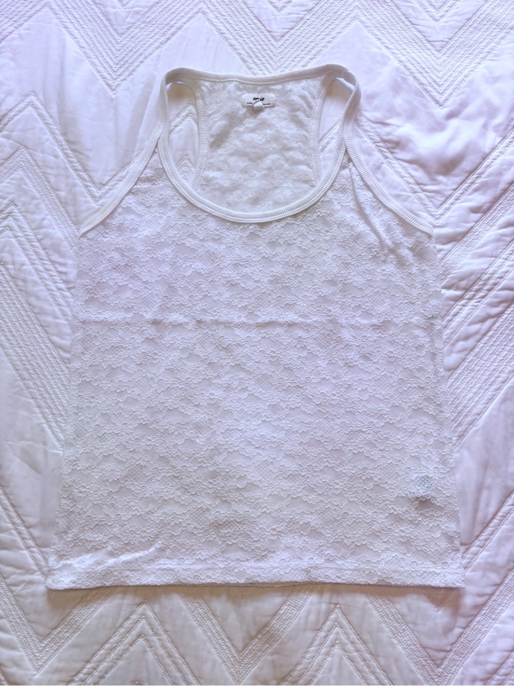 aerie White Lace Racerback Tank
